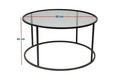 Masuta de cafea, Caliente, Startis 80, 80x43x80 cm, Sticla temperata, Negru / Fume