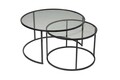 Masuta de cafea, Caliente, Tokyo 80, 80x43x80 cm, Sticla temperata, Negru / Fume