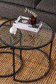 Masuta de cafea, Caliente, Tokyo 60, 60x43x60 cm, Sticla temperata, Negru / Fume