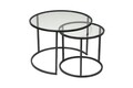 Masuta de cafea, Caliente, Belarus 80, 80x43x80 cm, Sticla temperata, Negru/Transparent