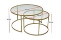 Masuta de cafea, Caliente, Belarus 80, 80x43x80 cm, Sticla temperata, Auriu / Transparent