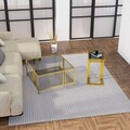 Set masute 3 piese, Caliente, Ibiza C, Sticla temperata, Aur / Fume