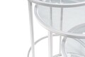 Set masute 3 piese, Caliente, Alya, Sticla temperata, Alb / Transparent