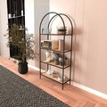 Corp biblioteca, Caliente, Mona 80, 80x175x30 cm, PAL, Negru / Pin Atlantic