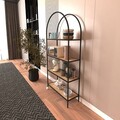 Corp biblioteca, Caliente, Mona 80, 80x175x30 cm, PAL, Negru / Pin Atlantic