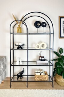 100x175x30 cm, Negru;Transparent