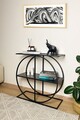 Bufet, Caliente, Cloudy, 80x83x30 cm, PAL melaminat / Sticla temperata fumurie, Negru / Fume