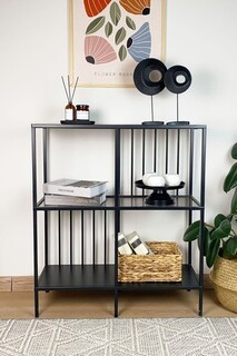 80x90x30 cm, Negru;Fumuriu