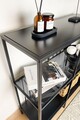 Bufet, Caliente, Sunny, 80x90x30 cm, PAL;Sticla temperata, Negru / Fume