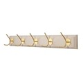 Cuier de perete din lemn, Daisetta, ASK-009, 65x7x8 cm, Lemn, Alb/Auriu