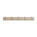 Cuier de perete din lemn, Daisetta, ASK-009, 65x7x8 cm, Lemn, Alb/Auriu