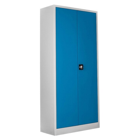 Dulap de depozitare cu incuietoare, Shelvoria, Js1001Ma, 92x198x40 cm, Otel, Gri/Albastru