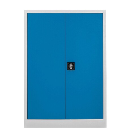 Dulap de depozitare cu incuietoare, Shelvoria, Js1002Ma, 92x130x40 cm, Otel, Gri/Albastru
