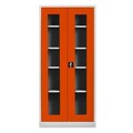 Dulap de depozitare cu incuietoare, Shelvoria, Js1005Tu, 92x198x40 cm, Otel, Gri / Portocaliu