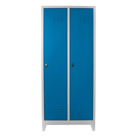 Dulap de depozitare cu incuietoare, Shelvoria, Js1011Ma, 79x185x40 cm, Otel, Gri/Albastru