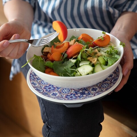 Tál fedővel ebédre, Villeroy & Boch, To Go Indigo Dish L, vízzáró, 800 ml, prémium porcelán / szilikon