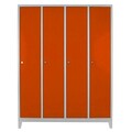 Dulap de depozitare cu incuietoare, Shelvoria, Js1029Tu, 128x185x37 cm, Otel, Gri / Portocaliu