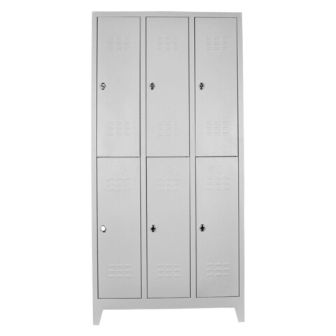 Dulap de depozitare cu incuietoare, Shelvoria, Js1025, 97x200x37 cm, Otel, Gri deschis