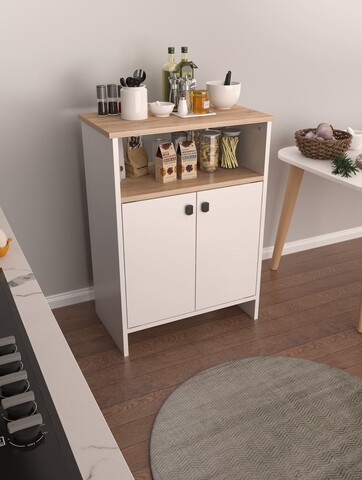 Dulap multifunctional, Estella, Berry, 62x85x35 cm, PAL, Sonomo / Alb