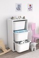 Dulap multifunctional, Estella, Bronz 3D, 45x90x30 cm, PAL, Alb