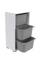 Dulap multifunctional, Estella, Bronz 3D, 45x90x30 cm, PAL, Alb/Gri
