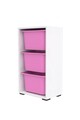 Dulap multifunctional, Estella, Bronz 3D, 45x90x30 cm, PAL, Alb/Roz