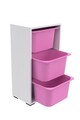 Dulap multifunctional, Estella, Bronz 3D, 45x90x30 cm, PAL, Alb/Roz