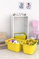 Dulap multifunctional, Estella, Bronz 3D, 45x90x30 cm, PAL, Alb / Galben