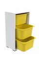 Dulap multifunctional, Estella, Bronz 3D, 45x90x30 cm, PAL, Alb / Galben