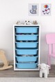 Dulap multifunctional, Estella, Bronz 6N, PAL, Alb/Albastru
