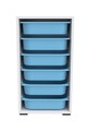 Dulap multifunctional, Estella, Bronz 6N, PAL, Alb/Albastru