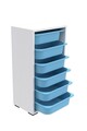 Dulap multifunctional, Estella, Bronz 6N, PAL, Alb/Albastru