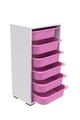 Dulap multifunctional, Estella, Bronz 6N, PAL, Alb/Roz