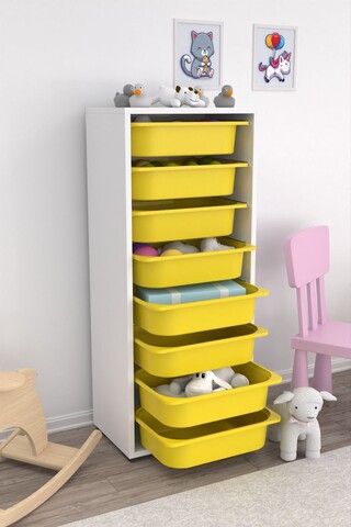 Dulap multifunctional, Estella, Cara 8N, PAL, Alb / Galben