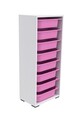 Dulap multifunctional, Estella, Cara 8N, PAL, Alb/Roz