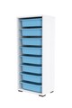 Dulap multifunctional, Estella, Cara 8N, PAL, Alb/Albastru