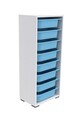 Dulap multifunctional, Estella, Cara 8N, PAL, Alb/Albastru