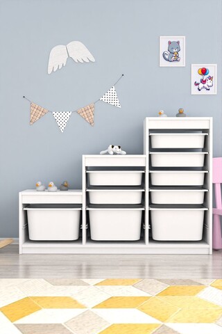 Dulap multifunctional, Estella, Swiss, 132x93x30 cm, PAL, Alb