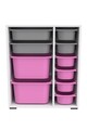 Dulap multifunctional, Estella, Zen 2D2K6U, PAL, Alb / Gri / Roz