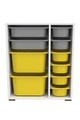 Dulap multifunctional, Estella, Zen 2D2K6U, PAL, Alb / Gri / Galben
