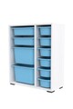 Dulap multifunctional, Estella, Zen 2D2K6U, PAL, Alb/Albastru