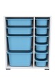 Dulap multifunctional, Estella, Zen 2D2K6U, PAL, Alb/Albastru