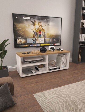 Comoda TV, Estella, Tiny, 115x53x36 cm, PAL, Sonomo / Alb