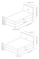 Baza pat dublu și tăblie, Mindy, Vitalia 160 x 200, 160x110x200 cm, PAL, Antracit