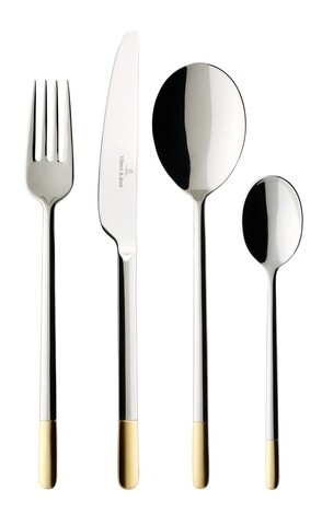 Set tacamuri 24 piese, Villeroy & Boch, Ella, inox 18/10, placat cu aur