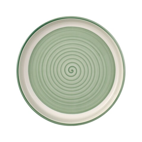 Platou pentru servire, Villeroy & Boch, Clever Cooking, Ø 26 cm, portelan premium, pictat manual, verde