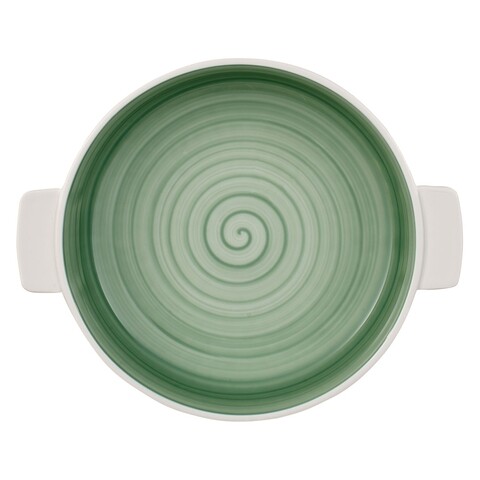 Vas de copt, Villeroy & Boch, Clever Cooking, Ø 24 cm, portelan premium, pictat manual, verde
