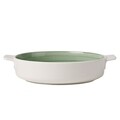 Vas de copt, Villeroy & Boch, Clever Cooking, Ø 24 cm, portelan premium, pictat manual, verde