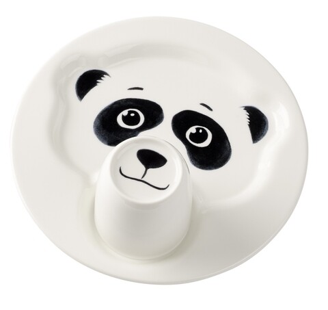 Gyermek reggeliző készlet 2 db, Villeroy & Boch, Animal Friends Panda, Ø 22 cm / 190 ml, prémium porcelán