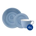 12 részes kávéskészlet, mint a Villeroy & Boch, Color Loop Horizon, prémium porcelán, kék